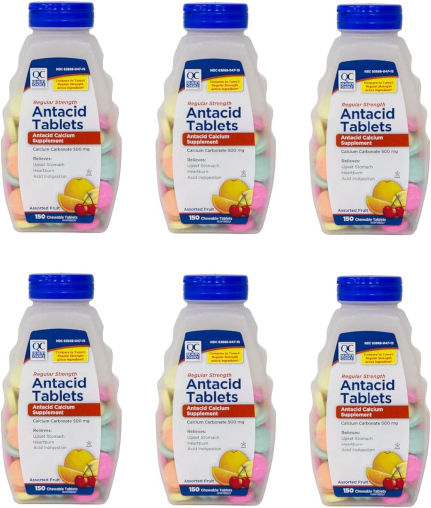 Alegerea calităţii Concentraţie regulată Carbonat de calciu 500 mg Antiacide Comprimate masticabile, 150 Număr de comprimate - Cutie de 6