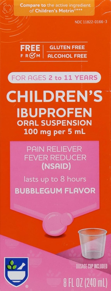 Rite Aid pentru copii Ibuprofen, Vârstele 2-11, Guma de mestecat - 8 oz OZ 