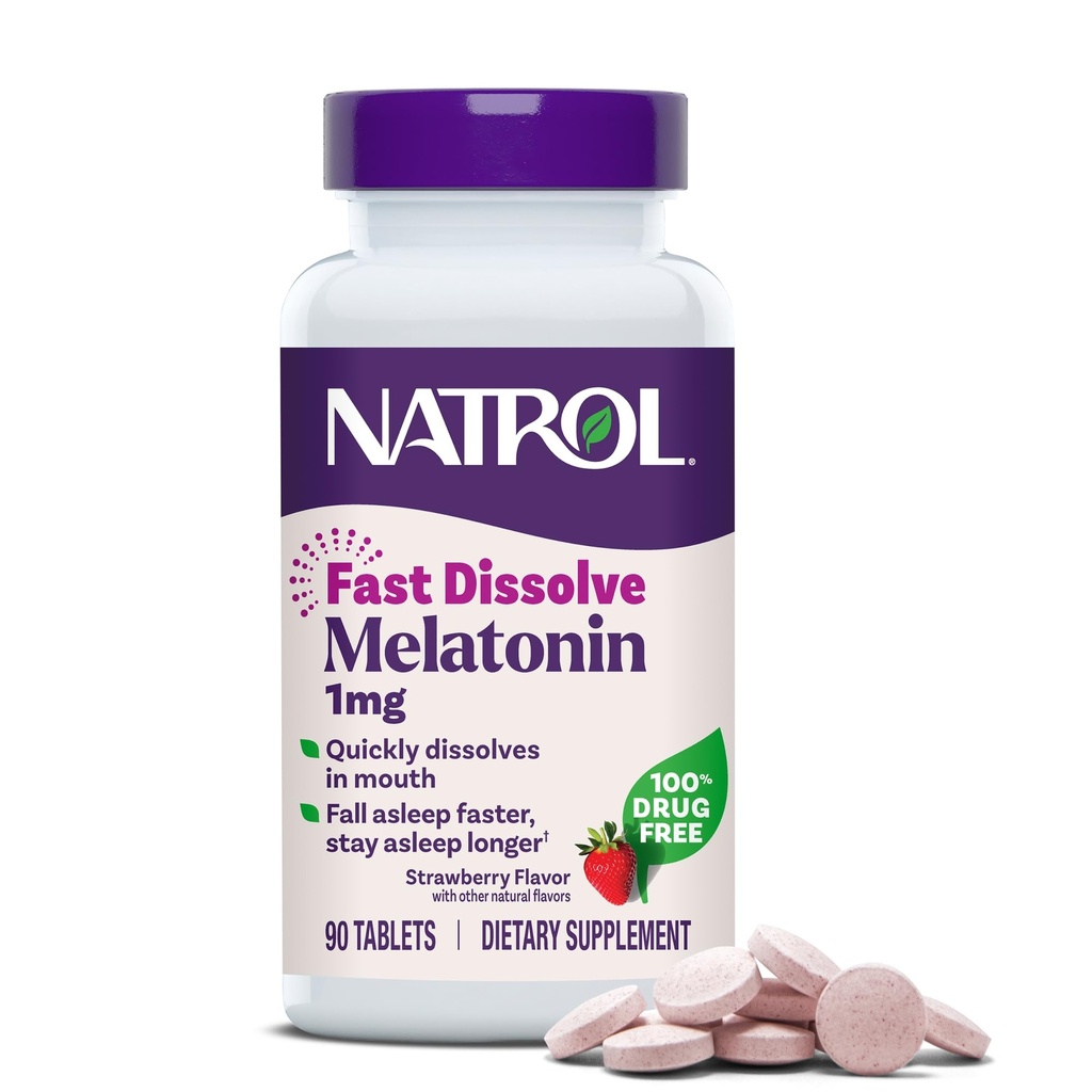 Natrol rapid dizolva Melatonina 1 mg, Sleep Support pentru adulţi