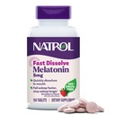 Natrol Melatonina 5 mg comprimate rapid dizolvare, Suplimente de suport pentru somn pentru adulți, aromă de căpșuni, 150 comprimate, până la 150 zile de aprovizionare