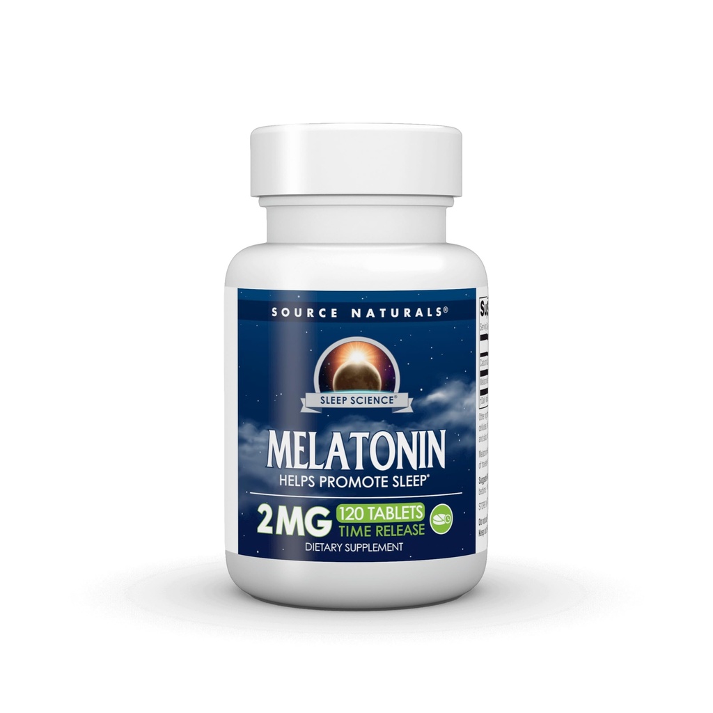 Sursa Naturals Melatonina, ajută la promovarea somnului* - 2 mg - 120 comprimate de eliberare timp