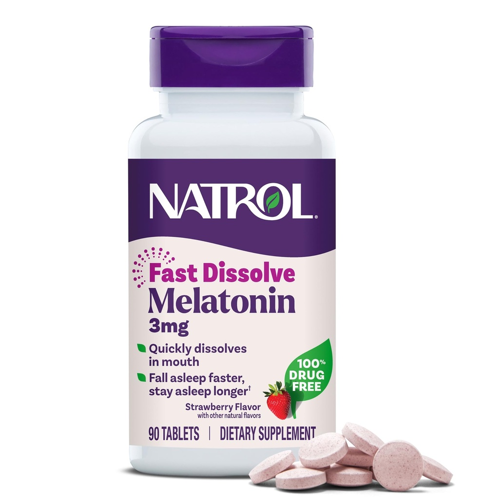 Natrol 3mg comprimate rapid dizolvare Melatonin aromă de căpşuni