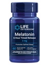 Extensie de viaţă Melatonina 6 Ore Timed Release, 3 mg, Extended-Release Formula pentru Optimal Sleep Support, Sănătos circadian Rhythms, Cellular Defense, Gluten-Free, Non-GMO, Vegetarian, 60 comprimate