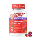 SmartyPantaloni Copii somn Gummies Supliment cu Melatonin 0.5mg: Mușețel și vitamina D3, Ajutor de somn, Căpșuni Mango Aroma, 60 Conte