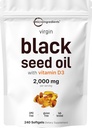 Micro Ingrediente Ulei de semințe negru cu vitamina D3 1000 UI, 240 Softgels 