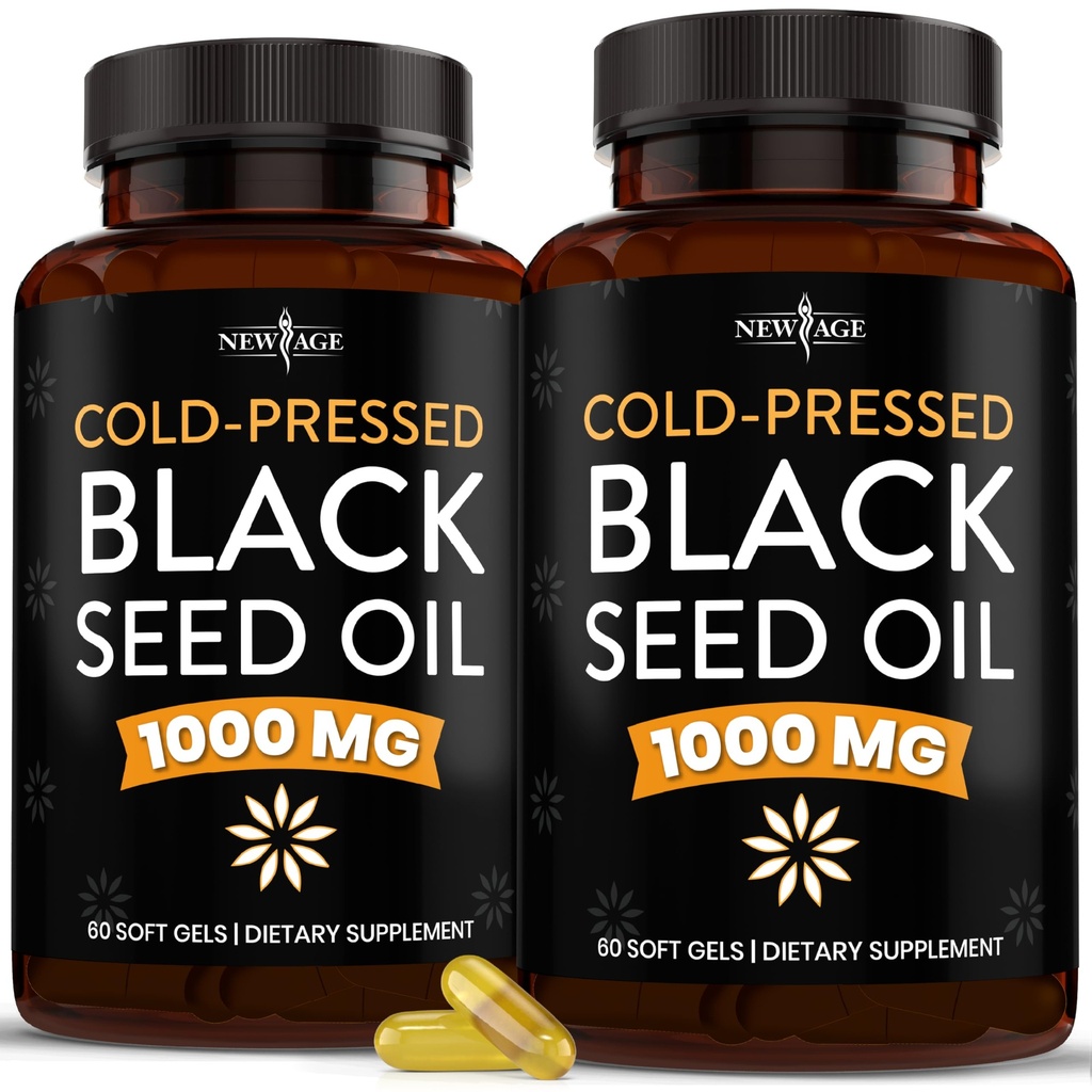 NOI AGE Black Seed Seed Oil Softgel Capsule - Premium Cold-Pressed Nigella Sativa Producand ulei de seminte Pure cu chimen negru - Non-GMO & Vegetarian (120 Softgels)