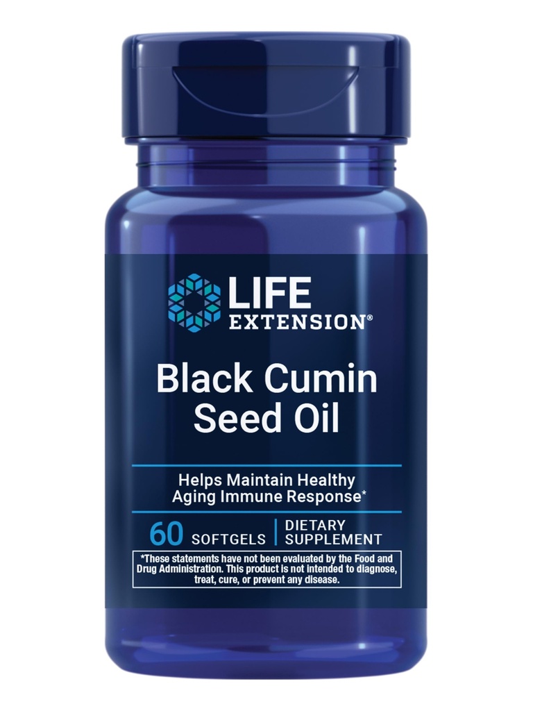 Life Extensie Black Chimin Seed Oil, Black Chimin, Immune Health Support, Whole-Body Health, Healthy Aging, Gluten Free, Non-GMO, 60 softgels