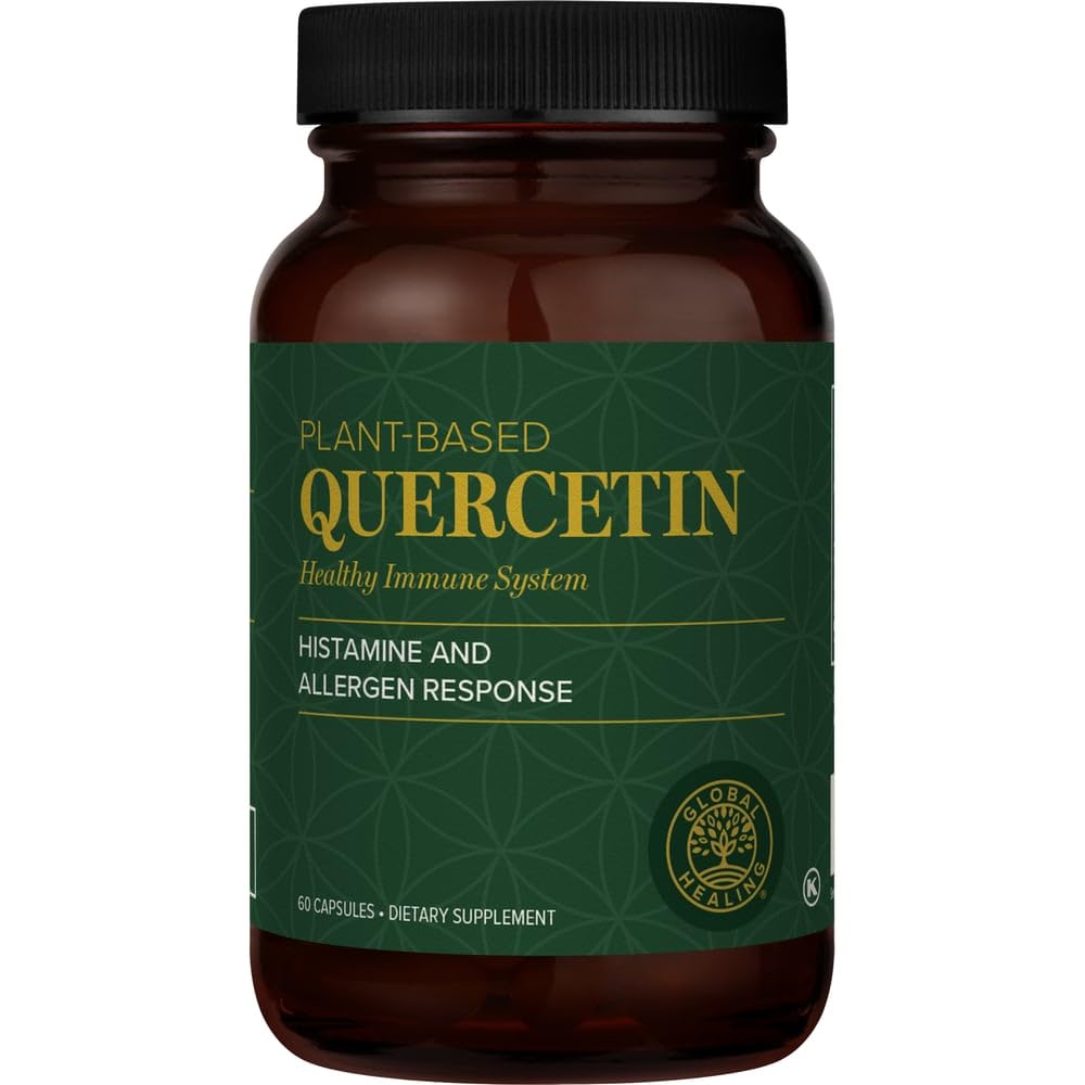 Global Healing Center Querbetin 250 mg Supliment pentru a sprijini sistemul imunitar, include QuerceFIT fără Bromelain & Zinc (60 capsule)