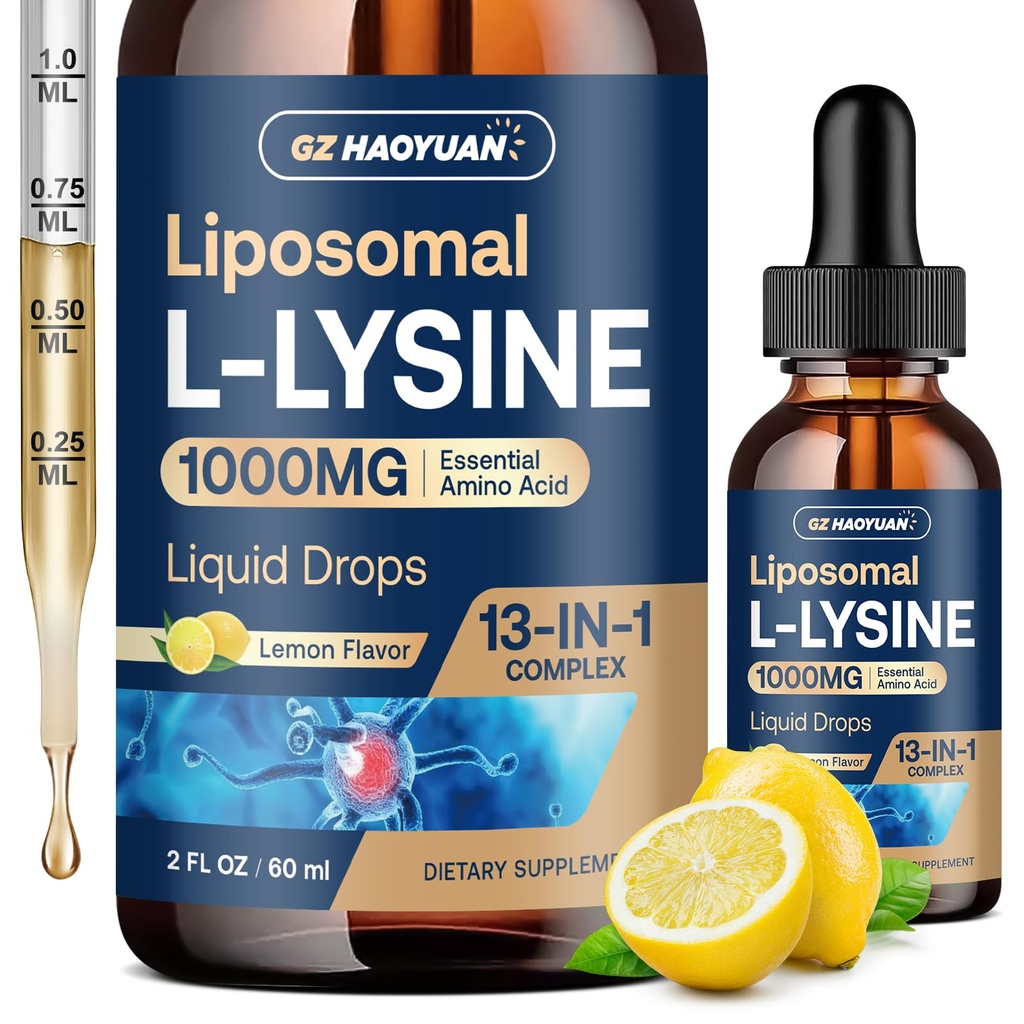 L-lisină lipozomal 1000MG picături lichide, 13-in-1 Lysine Suplimente 