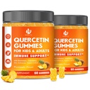 (2 Pack) Sugar Free Querbetin cu Bromelain Gumies pentru copii si adulti - Imun, Antioxidant, Suport sezonier, 1000 mg Querbetin Suplimente cu Bromelain, Zinc, Elderberry, Vitamina C D3 E, 120 Conte