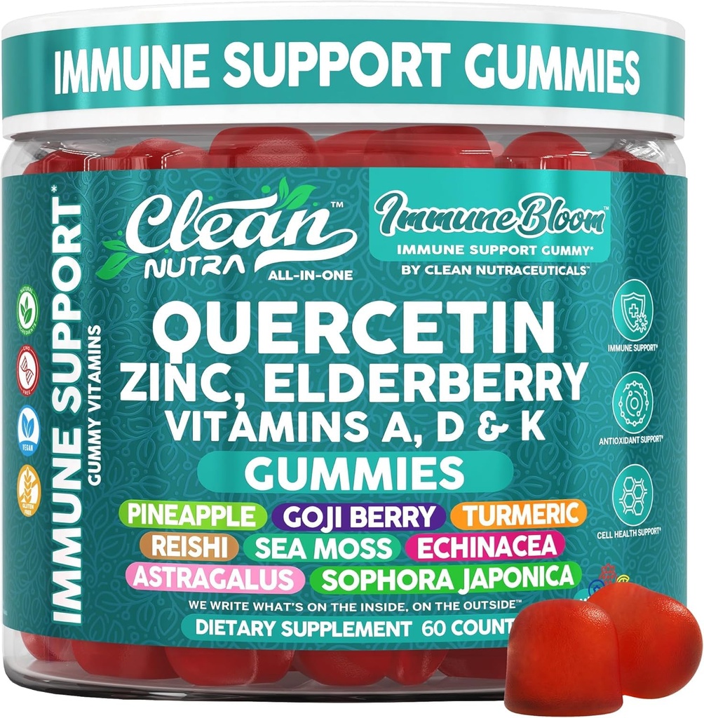 Clean Querbetin Elderberry Immune Support Gummies 