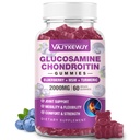 Zahar Free 2000mg Glucosamină Chondroitin Gummies, Extra Putere Glucosamină cu Chondroitin MSM & Turmeric, Supliment de sprijin comun, Suport imun antioxidant - 60 Gume