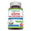 Naturale pure Biotin 10000 Mcg cu extra virgin ulei organic de nucă de cocos 120 Softgels 