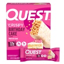 Quest Nutritie Crispy Ziua de nastere Cake Proteina Bar, 17g Proteina, 1g Zahăr, 2g Net carbohidrati, Gluten gratuit Proteine Snack, Keto Friendly, 4 Conte