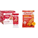 Quest Nutritie Prăjituri Frosted Twin Pack, Prăjitură cu căpșuni, 1g Zahăr, 10g Proteină, 2g carbohidrați nete și brânză crackers, Cheddar Blast, Proteină ridicată, carbohidrat scăzut, Made with Real Cheese, 12 Ct