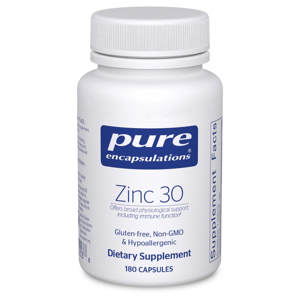 Pure Encapsulations Zinc 30 mg - Supliment pentru sistemul imunitar de sprijin, creștere și dezvoltare, și vindecarea rănilor * - cu zinc Picolinat 30 mg - 180 capsule