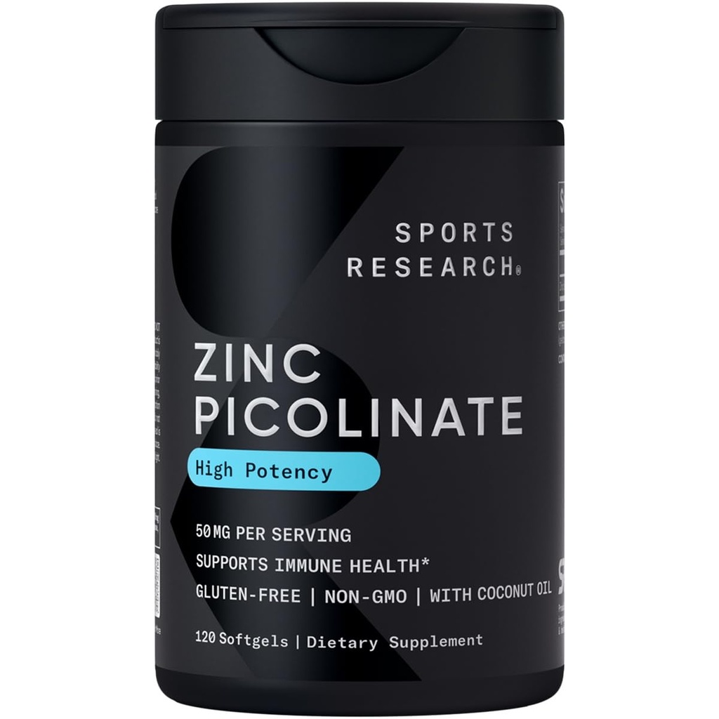 Sport de cercetare mare potenta de zinc picolinat 50mg cu ulei organic de nucă de cocos 