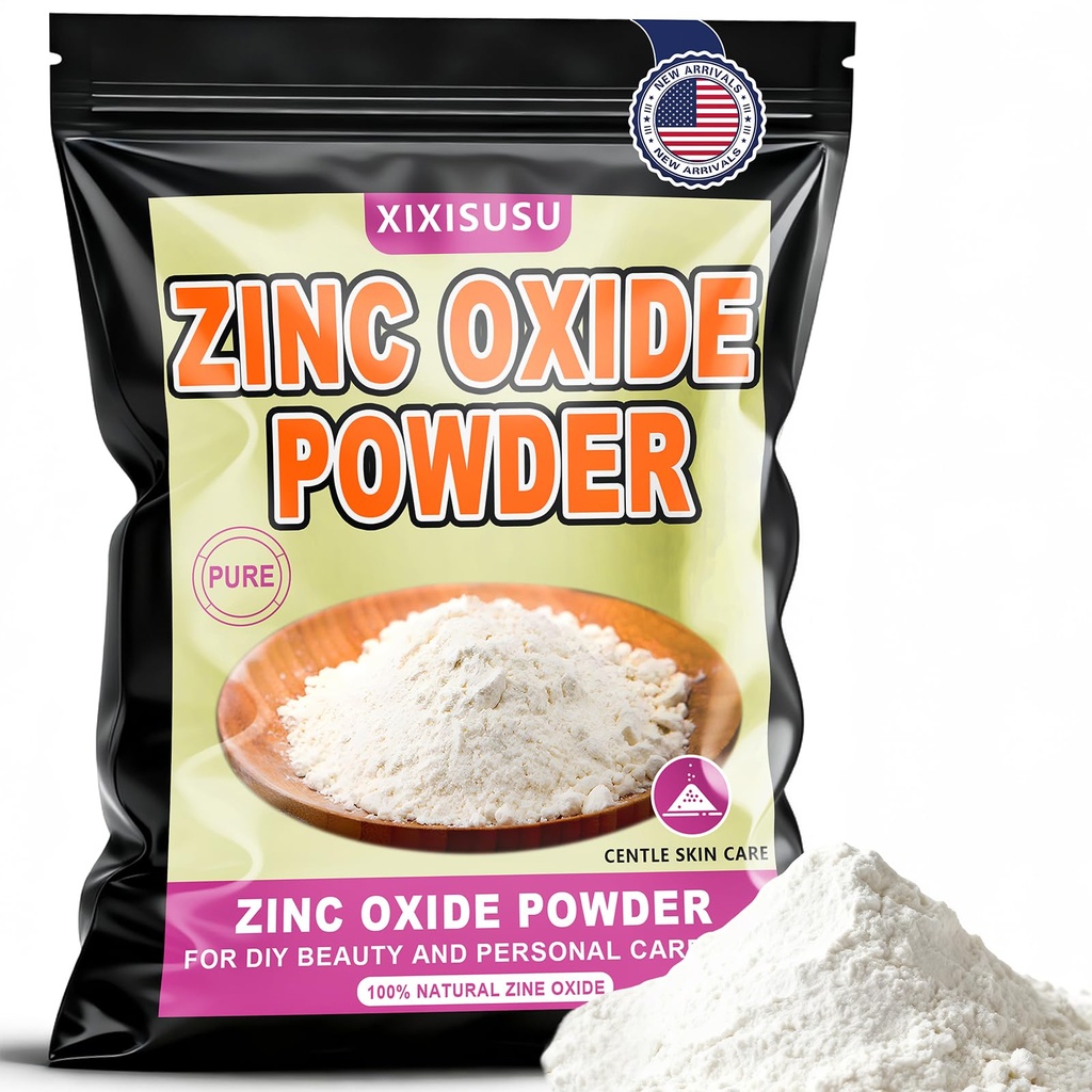 Pulbere de oxid de zinc 99.9% Pură - Mesh fin Non-Nano grad - pentru protecţie solară DIY, Ointments, Cosmetics, Sapun Making & Skin Care Use (4 oz)