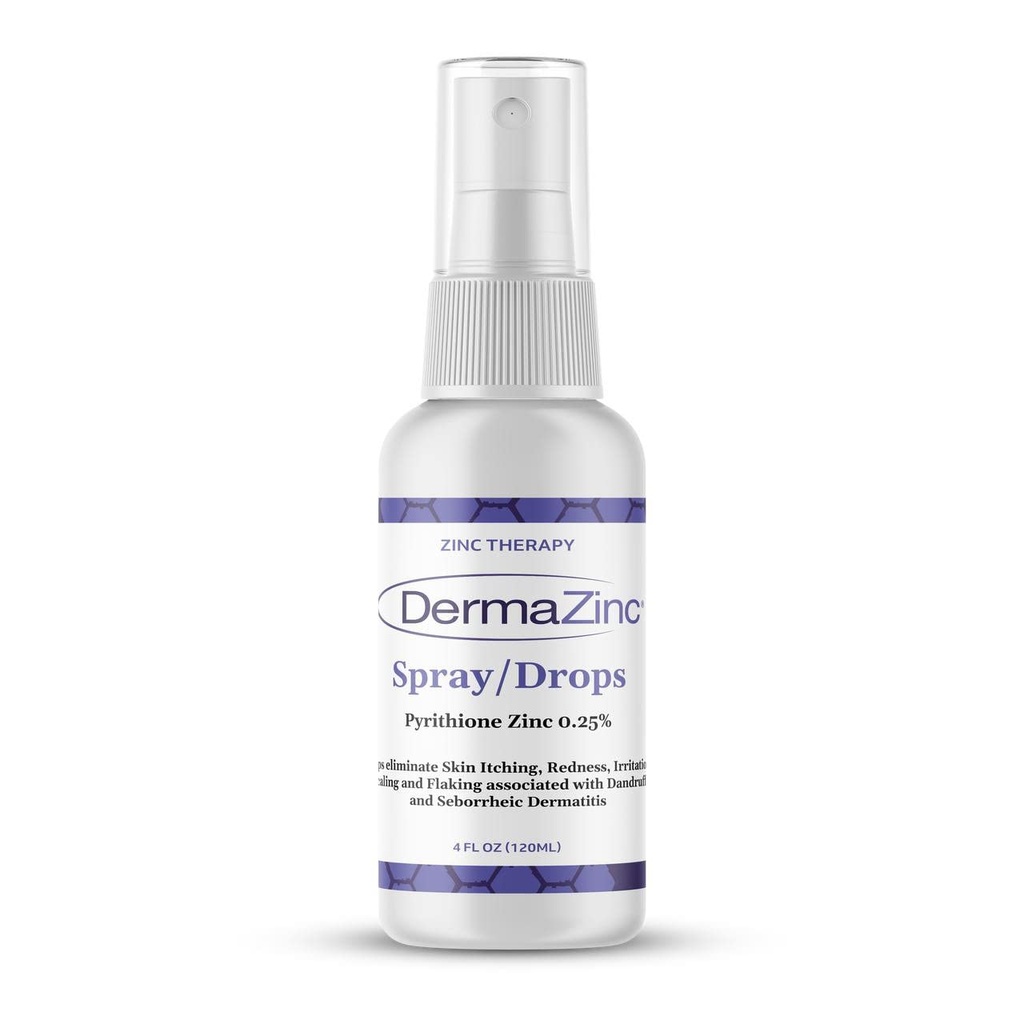 DermaZinc tratament Spray/Drops, Spray de zinc pentru tulburări cutanate Relief picături pentru psoriazis, dermatită, eczemă şi alte simptome ale stării pielii, 4 oz