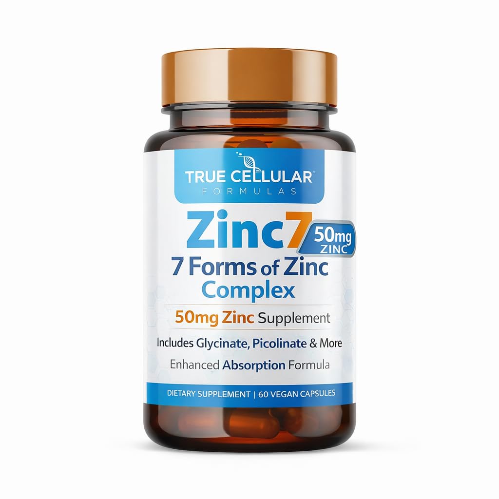 Zinc7: 7-in-1 Complex de zinc 50mg - Absorbție maximă pentru apărare imunitară, somn adânc și energie de toate zilele 