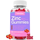 Gume de zinc pentru copii si adulti - Suport imun, Supliment de vitamina C de mare absorbtie si zinc, Aroma naturala de capsuni, Sugar Free, Vegan - 60 Conte