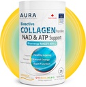 AURA VERISOL® Bioactive Colagen Peptides® Powder cu Boostere Patentat NAD+ & ATP, Sistem avansat de intinerire celulara, Reparatii sanatoase de imbatranire & ADN, Nearomate, Made in Canada, 31 Servings.