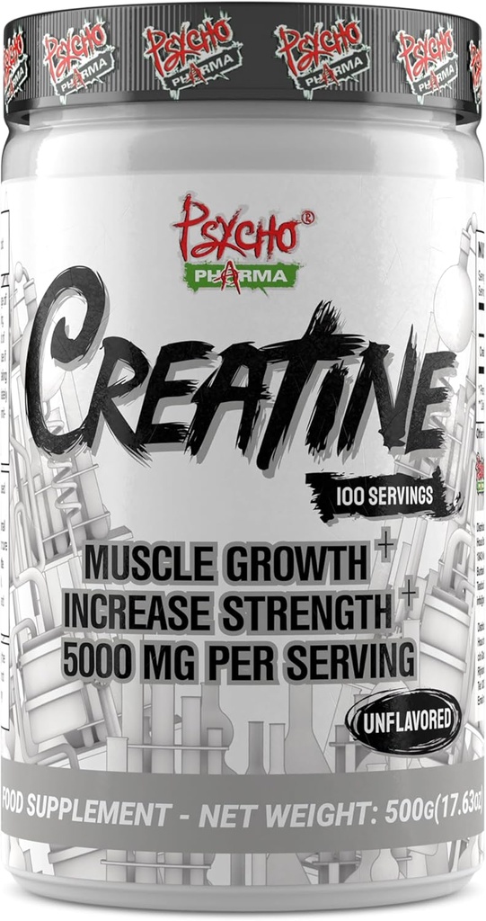 Psycho Pharma Creatine - 5g de Creatină Premium Monohidrat per Serving, 100 Servings