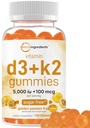 Micro Ingrediente Vitamina D3 K2 Gummies, 120 Conte 