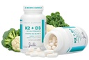Suplimentul suplimentar de vitamina K2 + D3 - 120 capsule cu MK-7 pentru suport de sănătate osoasă şi cardiacă - Nutrienţi esenţiali pentru absorbţia calciului şi funcţia imună