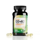 HealthA2Z® Vitamina D3 (5.000 UI) + K2 (MK-7) Made with Virgin Coconut Oil (MCTs Natural) - 90 Softgels (Pachet de 1) - Helps Calciu Absorbtion for Bones, Teeth, Mood & Immune Health