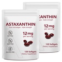 2 Pachet Astaxantina 12mg, Premium Astaxanthin Antioxidant Suplimente cu activitate antioxidantă, Suporturi Ochi, Imuna, Sanatate Pielea, Circulatia Interna