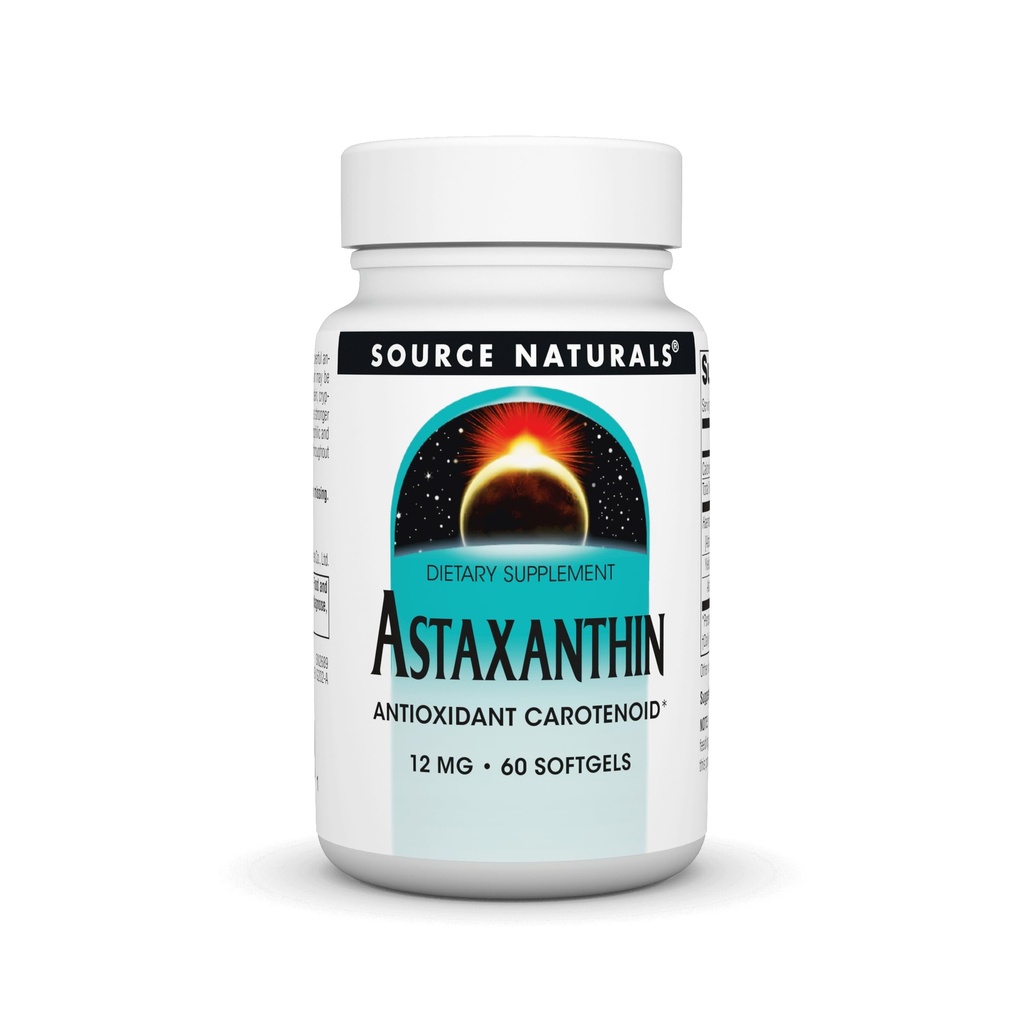 Sursa Naturals Astaxantină, Antioxidant Carotenoid, 12mg - 60 Softgels
