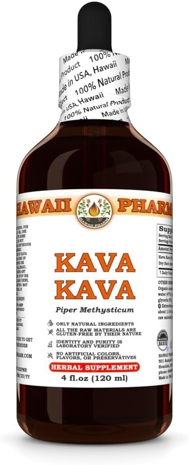 Kava Kava (Piper Methysticum) Extract lichid Tinctură 4 Oz (120ml)