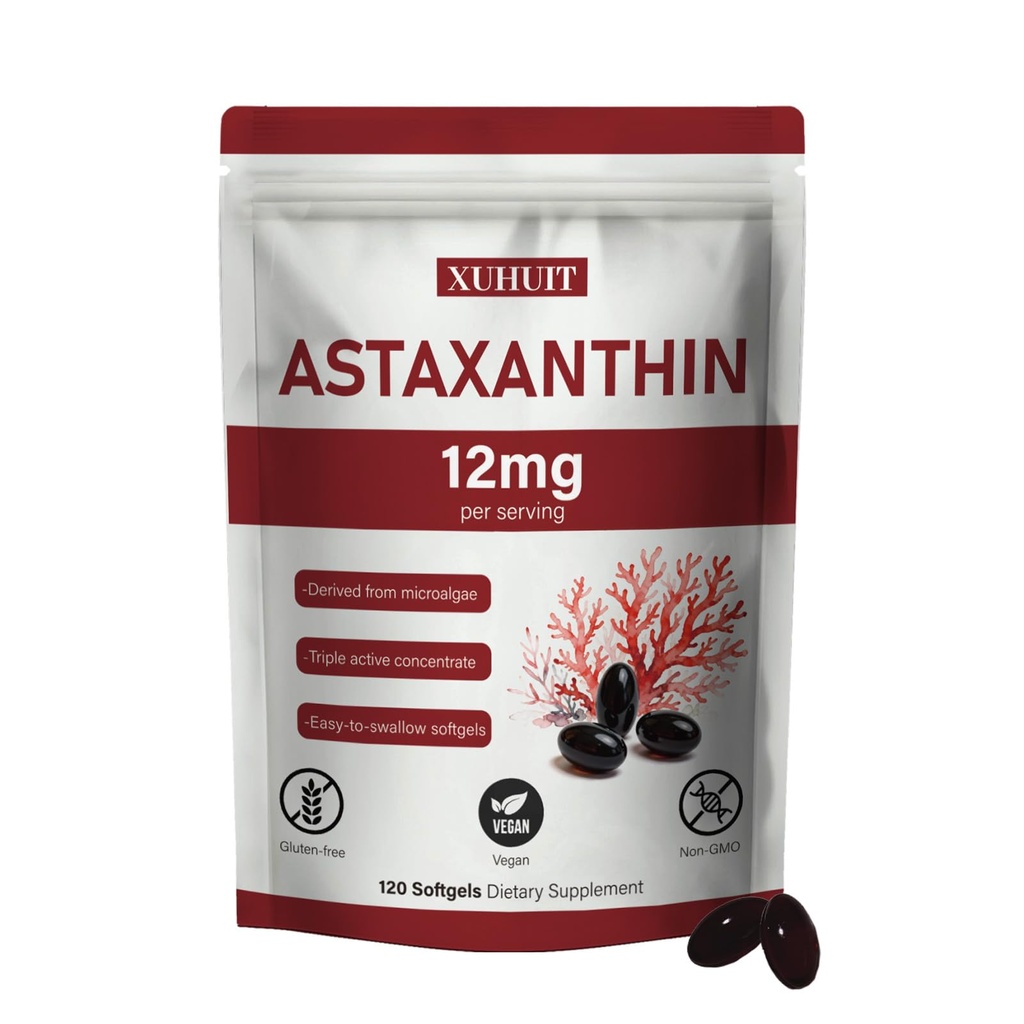 Astaxanthin Supliment 12mg, 120 Softgels 