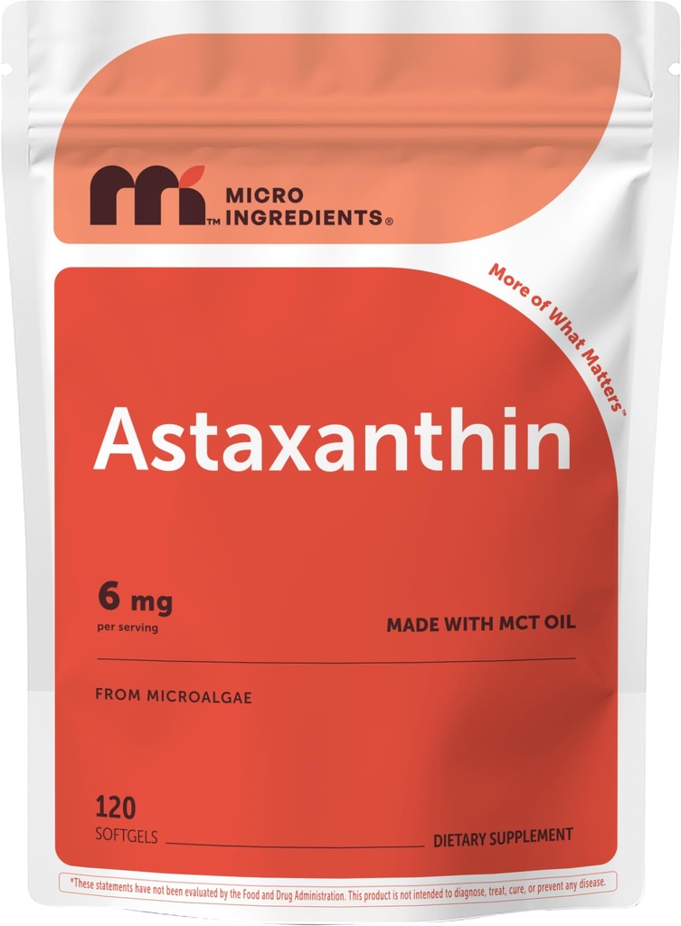 Micro Ingrediente Astexanthin 6mg cu ulei MCT, 120 Softgels 