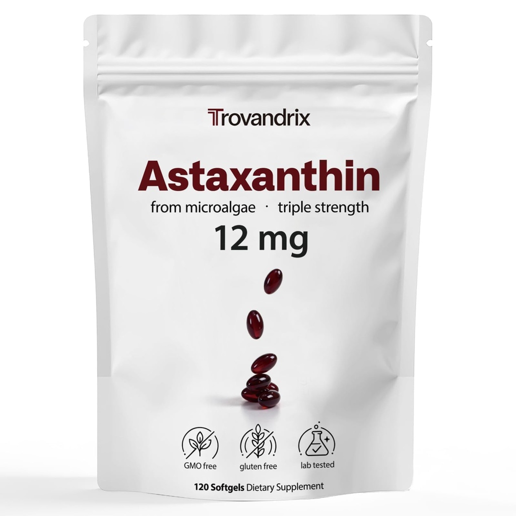 Astaxanthin Supliment cu 12mg Haematococcus Pluvialis Softgels 