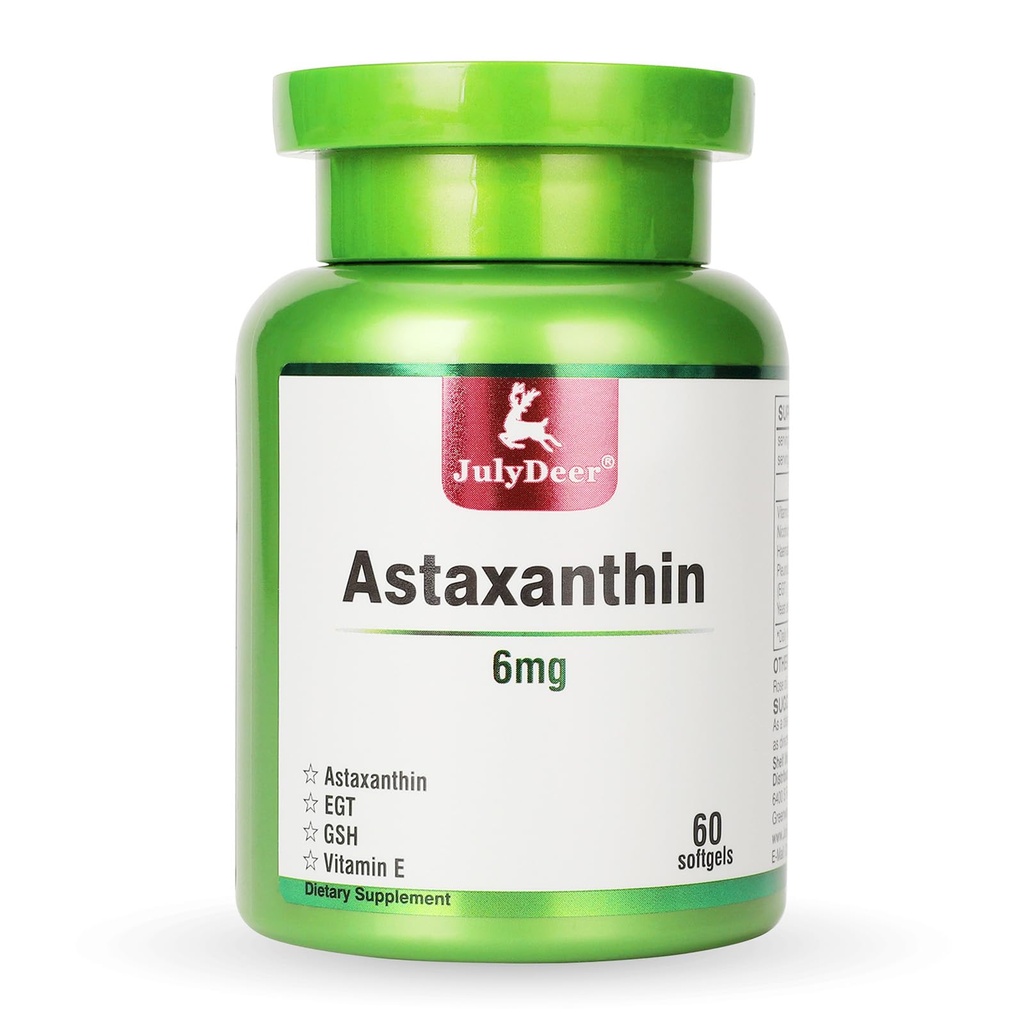 IulieDeer Astaxanthin 6 mg Per Serving, 60 Softgels 