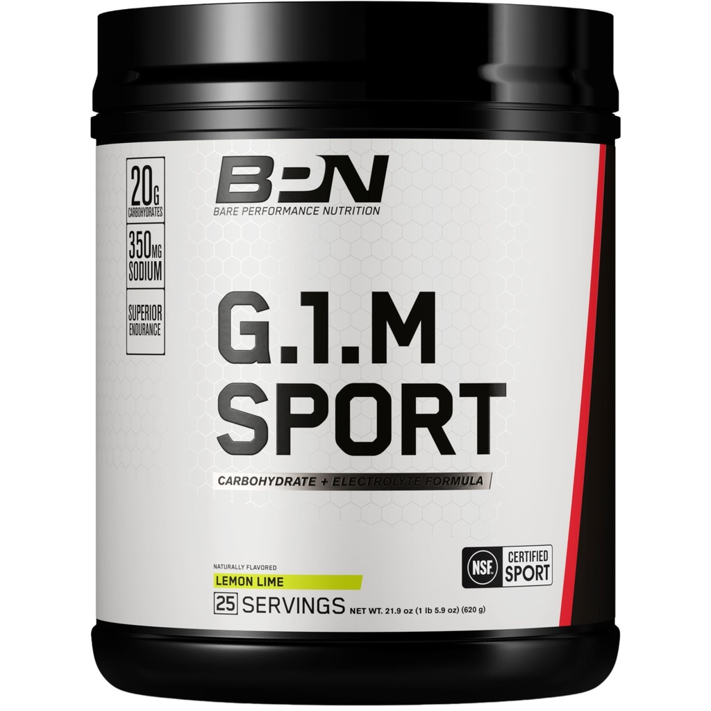NUTRIŢIE DE PERFORMANŢĂ BARE, BPN G.1.M Go One More Sport, Endurance Training Fuel, Superior Carbohidrat & Electrolytes Powder Formula, Reduce Oboseală, Lămâie, 25 Servings