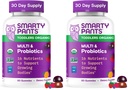SmartyPants Organic Toddler Multivitamine Gumries: Probiotice,Omega 3 (ALA),Vitamina D3,C,Vitamina B12,B6,A,K&Zinc,Beta Caroten,Gluten Free,Three Fruit Flavors, (30 Day Supply),60 Count (Pachet de 2)