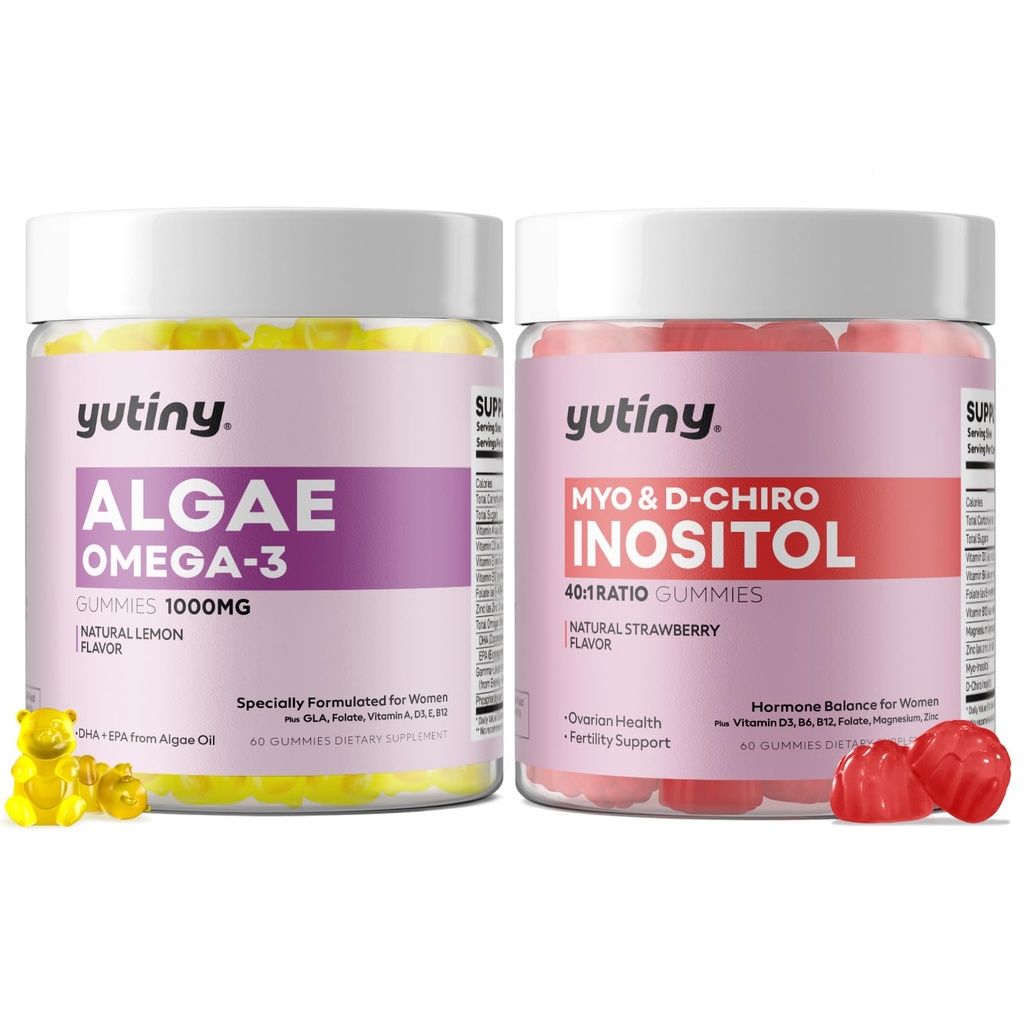 Myo-Inositol & D-Chiro Inositol Vegan Omega 3 Gume pentru femei