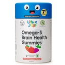 Mici bucurii Omega-3 (DHA) Gumies creier pentru copii. 7-12 ani. 30 zile Pack. Suplimente pe bază de plante Omega-3. Fabricat cu fibre de rădăcină de cicoare pentru sănătate. Multivitamine Rich. Fără zahăr.
