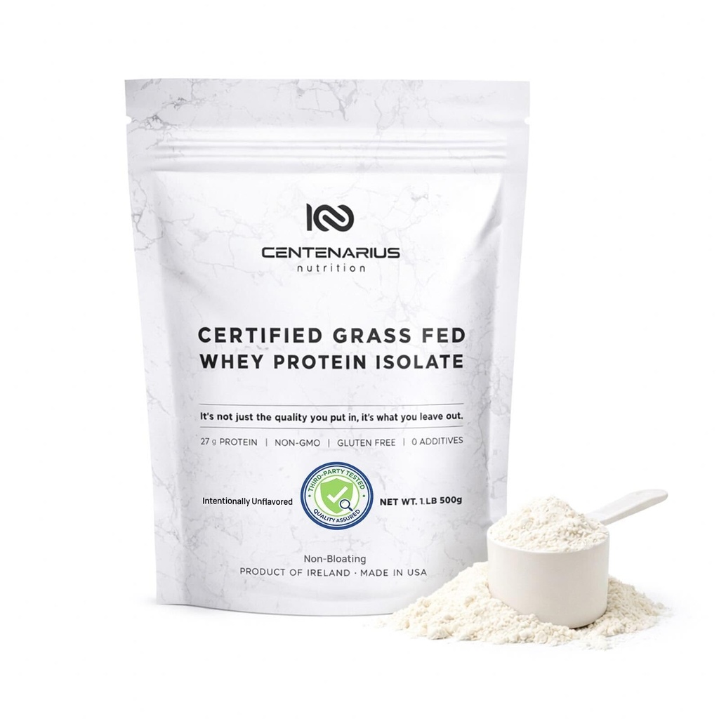 Centenarius Nutritie Iarba Fed Proteina Whey Pulbere nearomatizata 500g cu aminoacizi naturali pentru cresterea musculara optimizata, recuperare si eficienta - Rece-filtrate, fara aditivi sau hormoni