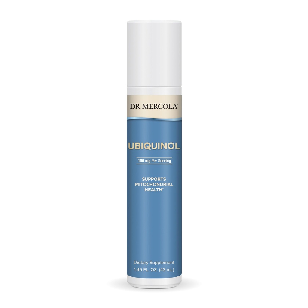 Dr. Mercola Ubichinol Pump lichid, 1.45 Fl. Oz. (43 ml), aproximativ 18 Serviri, Supliment alimentar, Sprijină Sănătatea mitocondrială, Non-GMO