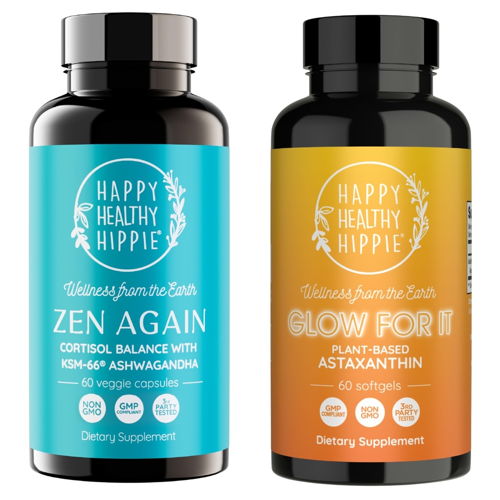 Fericit sănătos Hippie luminos pentru ea Astaxanthin Supliment & Zen din nou Cortizol Manager