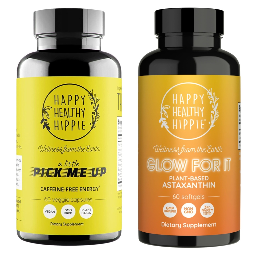 Fericit Hippie luminos sănătos pentru ea Astaxanthin Supliment & Un pic mă ridica pastile de energie naturală