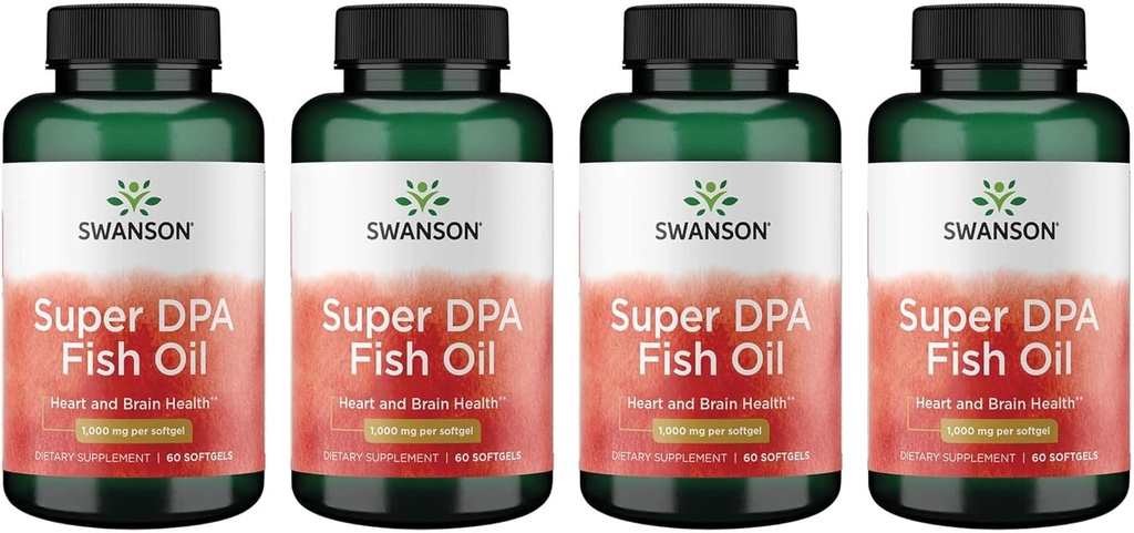 Swanson Super Dpa Fish Oil 1000 mg 60 Sgels (4 ambalaj)