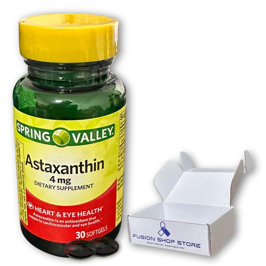Astaxanthin 4 mg- 30 Softgels (pachet de 1), cutie de Fusion Shop