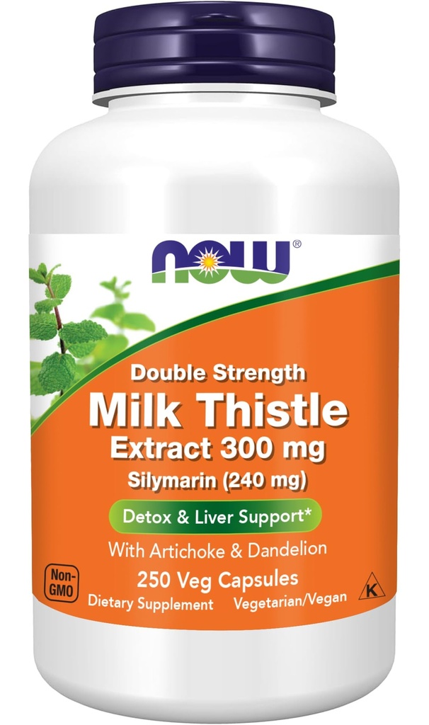 ACUM Alimente Suplimente, Silymarin Milk Thistle Extract 300 mg cu Artichoke și Dandelion, Dublu Putere, susține funcția hepatică*, 250 Veg Capsule (1)