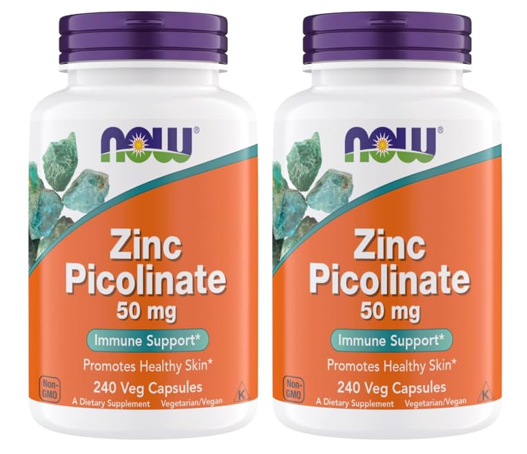 Acum Suplimente, Picolinat de zinc 50 mg, Suporte Functii enzimatice, Suport Imun, Non-GMO, Kosher, Potrivit pentru Vegas - 240 Capsule vegetariene (Pachet de 2)