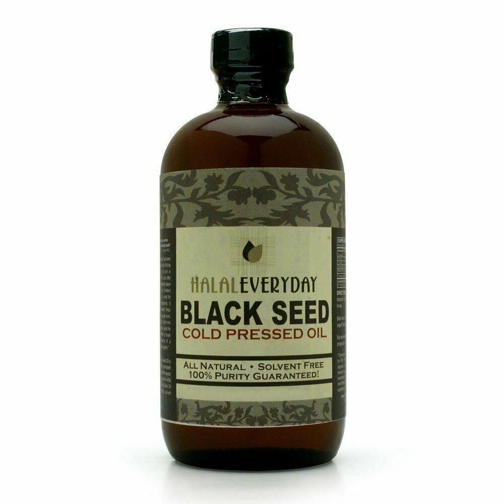 Ulei negru - 16 oz flacon de sticlă. 100% pură și presată la rece. Nefiltrate, nediluate, brute. NON-GMO & Vegan Nigella Sativa (Black Chimin). Hepane și conservanți liberi. Întuneric și puternic